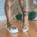 Sandália Papete Plataforma Flora Collor