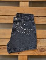 Short Jeans Black Com Aplicação No Bolso - Imagem 3