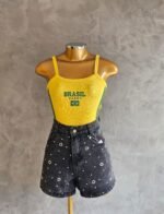 short Jeans Black Com Aplicação - Imagem 2