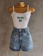 Short Jeans Froral - Imagem 2