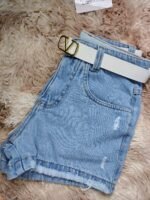 Short Jeans Com Cinto Branco