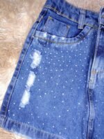 Saia Jeans Com Strass - Imagem 6