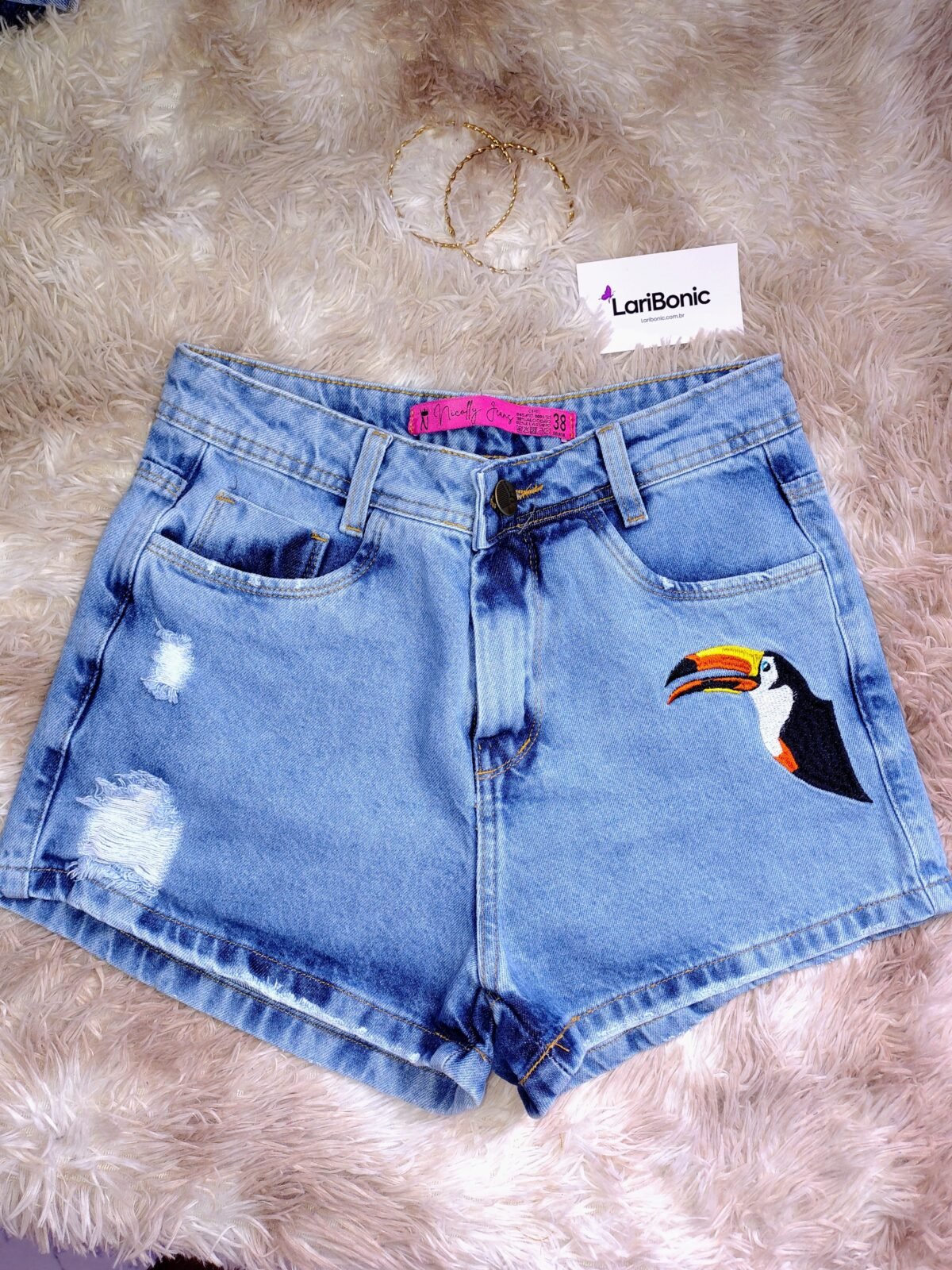 Short Jeans Bordado Tucano - Imagem 6