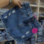 Saia Jeans Com Strass