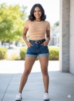 Short Jeans Com Cinto Preto - Imagem 3